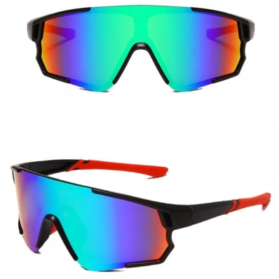 Óculos De Ciclismo Mtb Estrada Esporte 3 Lentes Vermelho/Verde Espelhado