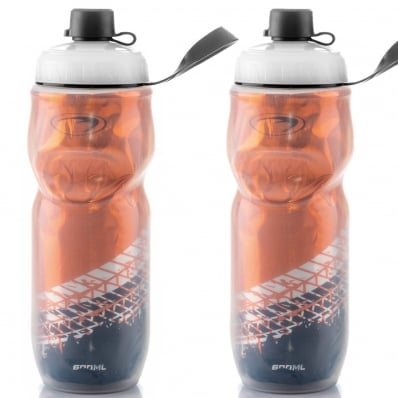 2x Garrafas Caramanhola Térmica Ciclismo 600ml Bike PTK Laranja