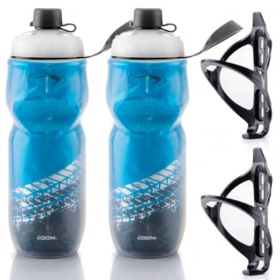 2x Garrafas Caramanhola Térmica Com Suporte 600ml Ptk Azul