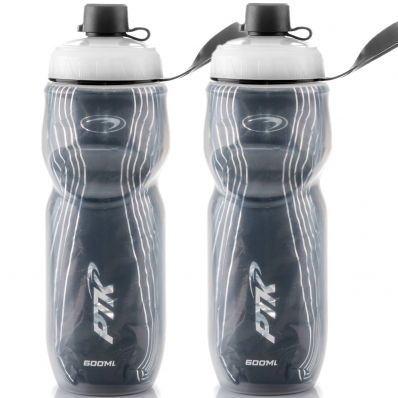 2x Garrafas Térmica Ciclismo Caramanhola Bike 600ml Bike Ptk Preto