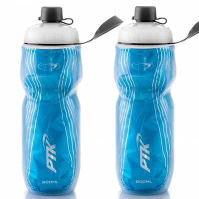 2x Garrafas Térmica Ciclismo Caramanhola Bike 600ml Bike Ptk Azul