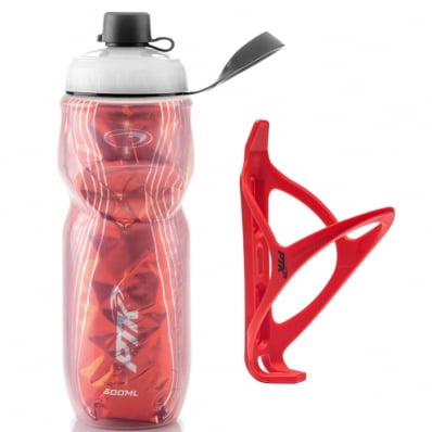 Garrafa Térmica Ciclismo com Suporte Bike 600ml Bike Vermelho