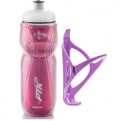 Garrafa Térmica Ciclismo com Suporte Bike 600ml Bike Pink