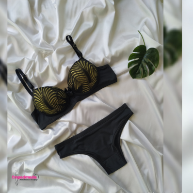 Conjunto Preto com Amarelo