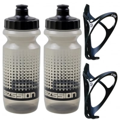 2x Caramanholas Garrafa 500ml com Suporte Para Bicicleta Bike Session Bike