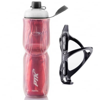 Garrafa Caramanhola Térmica + Suporte 700ml Line PTK Vermelho