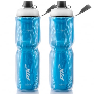 2x Garrafas Caramanhola Ciclismo Térmica 700ml Line PTK Azul