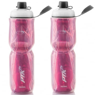 2x Garrafas Caramanhola Ciclismo Térmica 700ml Line PTK Pink