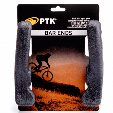 Bar End PTK Preto Emborrachado Confortavel MTB Manopla