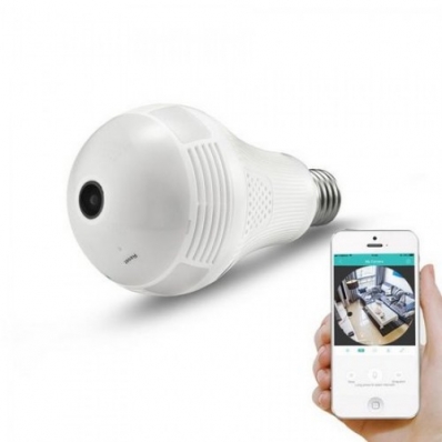 Lâmpada LED com Câmera de Segurança Panorâmica Wi-Fi HD 3W Luz Branco Frio Neutra L&D