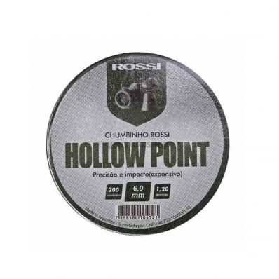 Chumbinho Rossi Hollow Point 6,0mm Com 200 Unidades