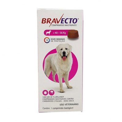 Ectoparasiticida MSD - Bravecto - 1400 mg - 40 a 56 kg