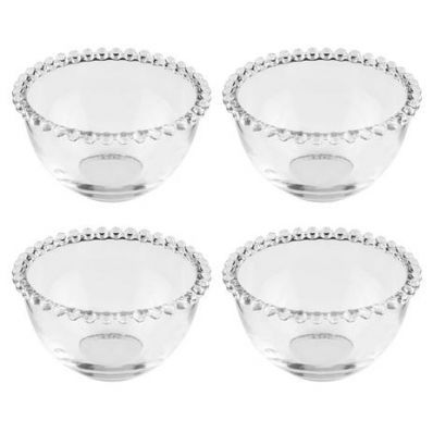 Conjunto 4 Bowls de Cristal Pearl Wolff 14cm