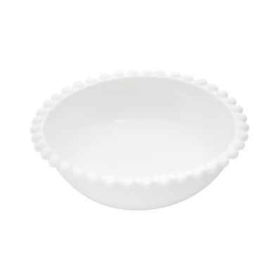 Bowl Saladeira de Porcelana Branco de Bolinhas 25x11cm