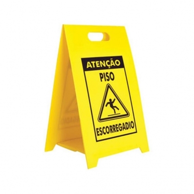 Cavalete Placa De Sinalização Piso Escorregadio Dobrável 30x50Cm