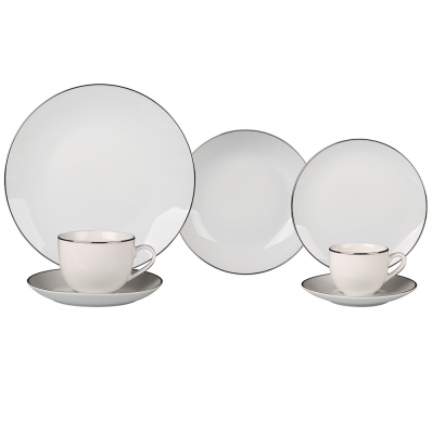 Aparelho de Jantar Legacy Silver em Porcelana 42 Peças