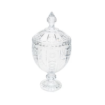 Potiche de Cristal Decorativo com Pé Belle 15x32cm Wolff