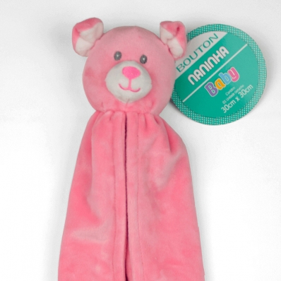 Naninha Bouton com Prendedor de Chupeta e Pelucia Dog Rosa