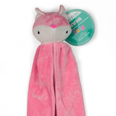 Naninha Bouton C/ Prendedor de Chupeta e Pelúcia Raposa Rosa