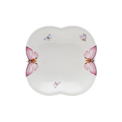 Conjunto 6 Pratos Sobremesa Porcelana Borboletas 19cm Wolff