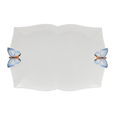 Travessa de Porcelana Borboletas 30x20x3cm Wolff