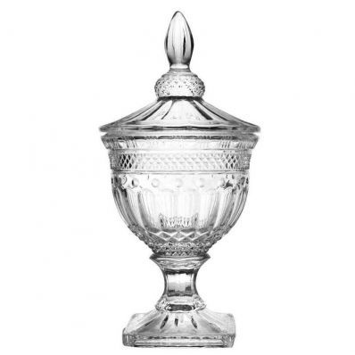 Potiche de Cristal Decorativo Florence com Pé D14xA37cm 