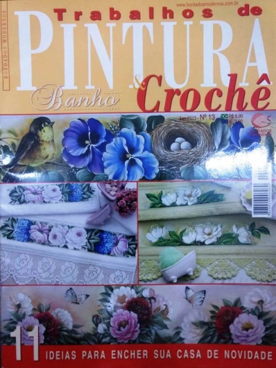 Bordados modernos: Trabalhos de pintura e crochê - Banho - 13