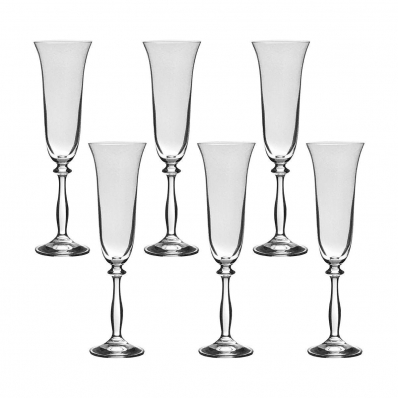 Jogo com 6 Taças Ângela para Champanhe em Cristal 190ml