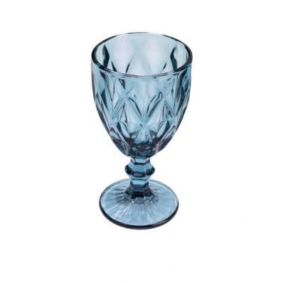 Jogo com 6 Taças para Aguá em Vidro Diamond Azul 325ml