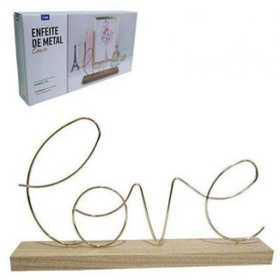 Love Enfeite Decorativo Metal+Mdf 36,4x20,5x5cm