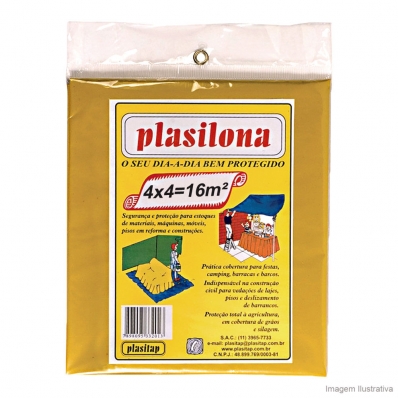 Lona Plástica Plasilona 4 X 4 M Amarela Plasitap
