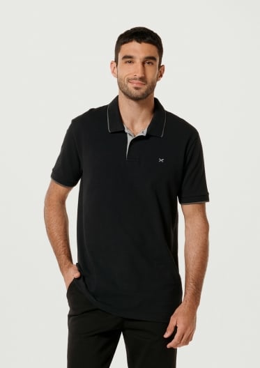 Camisa Polo Básica Masculina Em Malha Piquet Com Bordado 