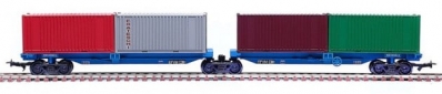 Frateschi - HO Vagão Plataforma Articulada Conteiners Kadee - #2075