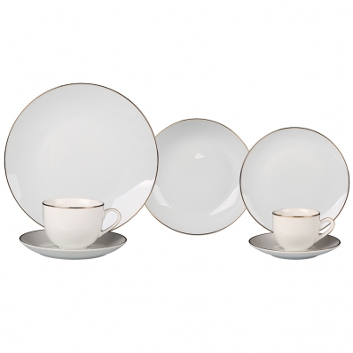 Aparelho de Jantar Legacy Gold em Porcelana 42 Peças 