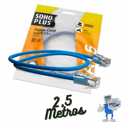 Patch Cord SohoPlus Furukawa 2,5 Metros Cat.6 Azul