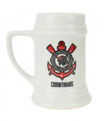Caneca Porcelana Branca 500ml - Corinthians