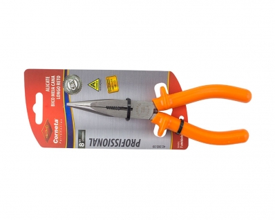 Alicate Bico Meia Cana Corneta Longo Reto 8" Blister