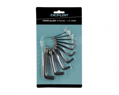 Chave Allen Jg 10Pcs 1,5-10,0Mm C/Argola Blister