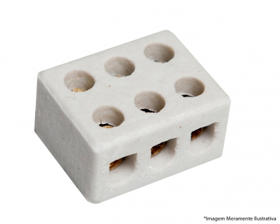 Conector Porcelana 16Mm 3 Polos 04.14 c/12pçs