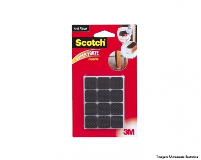 Feltro 3M Anti-Risco Quadrado Preto B M 12Pcs Blister