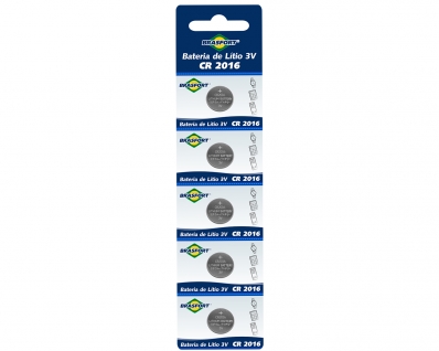 Pilha Bateria Litio Brasfort 3V 5Pcs Cr2016 7440 Blister