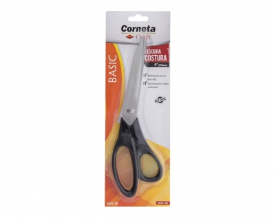 Tesoura Costura Corneta Basic Inox 9" Blister