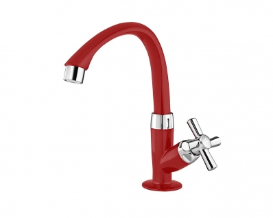Torneira Tigre Lavat Mesa Alta Cross Vermelha 1/2" Blister