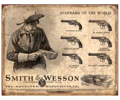 Placa Metálica Decorativa Smith Wesson