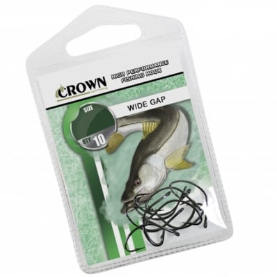 Anzol Crown Wide Gap Preto N° 1 Com 10 Unidades