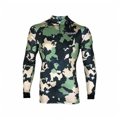 Camiseta Ml Uv Camuflada Selva 100% Poliéster M Nortrek