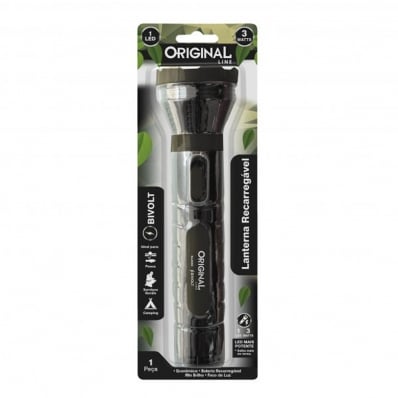 Lanterna Led Recar 3w Bivolt Camping E Pesca Original Line