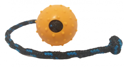 BOLA BORRACHA MACIÇA 6 CM DIÂMETRO AROMA TUTI FRUTI (COM CORDA) 