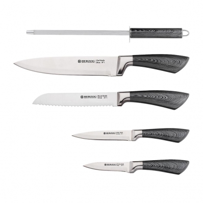 KIT FACAS HERZOG PREMIUM AÇO INOX - CABO GRANITE COM 5 PEÇAS