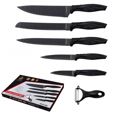 KIT FACAS KITCHEN KING LÂMINA CORRUGADA - 06 PEÇAS